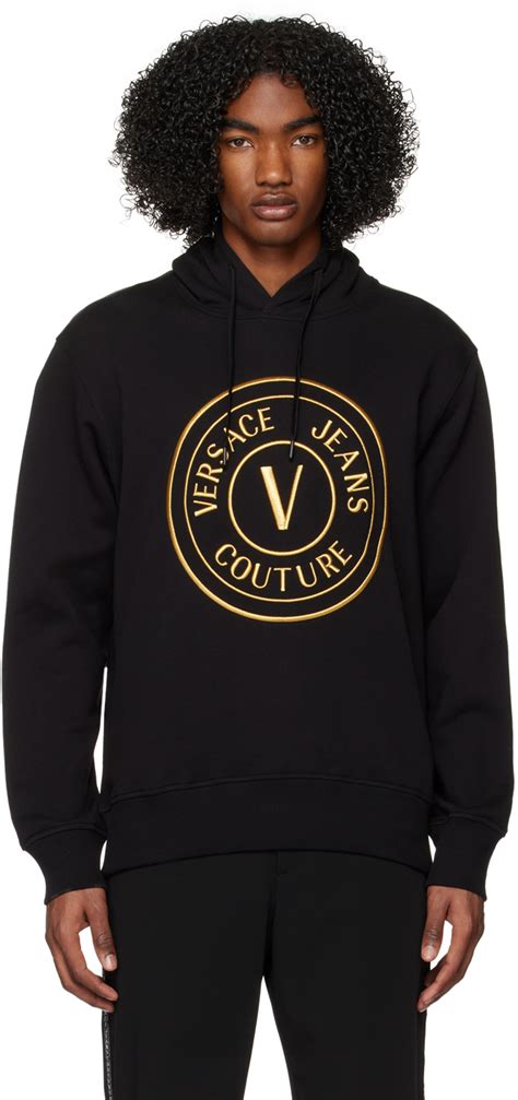 versace jeans couture black hoodie|Versace hoodie men's sale.